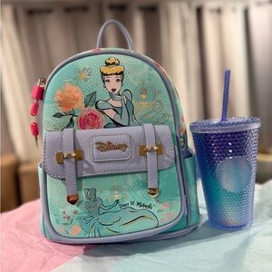 Disney Wanda Pop Cinderella Princess Backpack with Starbucks Tumbler